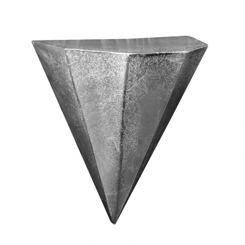 Wandregal, Pyramide, Aluguss, silber