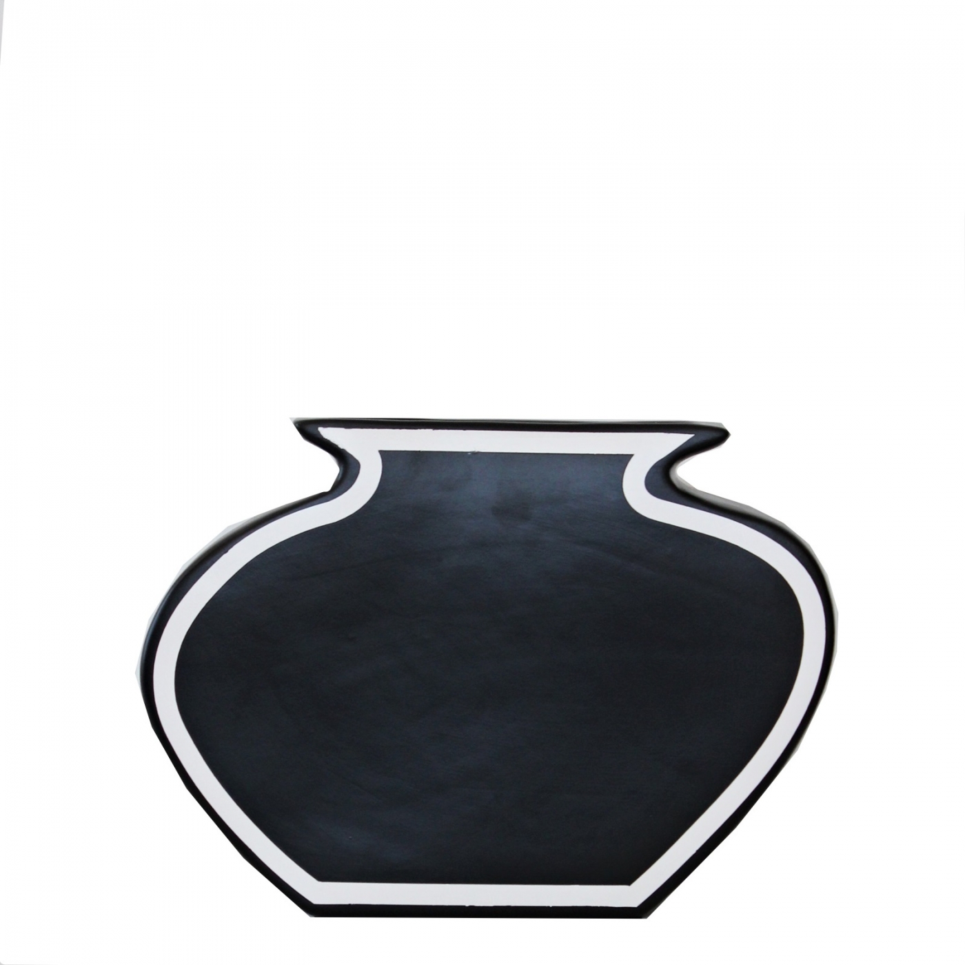 Schwarze Vase mit weißem Rand, Jug, M