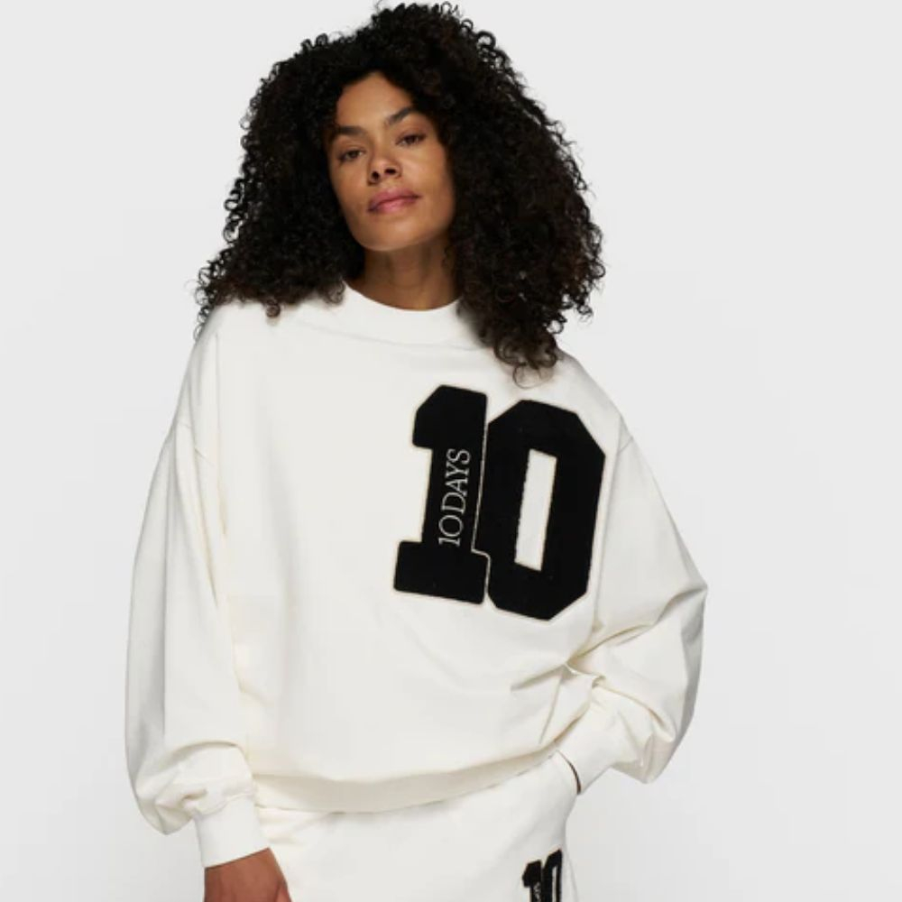 Baseball sweater 10, 10DAYS, wei