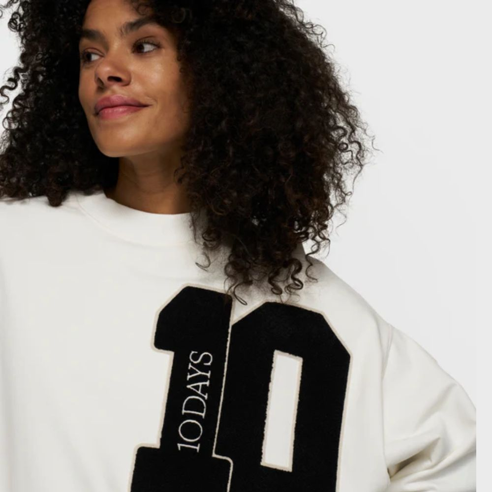 Baseball sweater 10, 10DAYS, wei