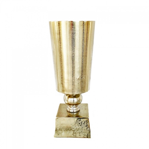 Vase, Aluguss, L, gold