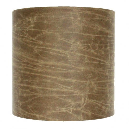 Lampenschirm S, Zylinder, Lederoptik, braun-gr�n
