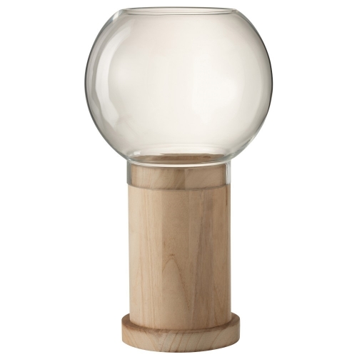 Windlicht auf Holzsockel, L