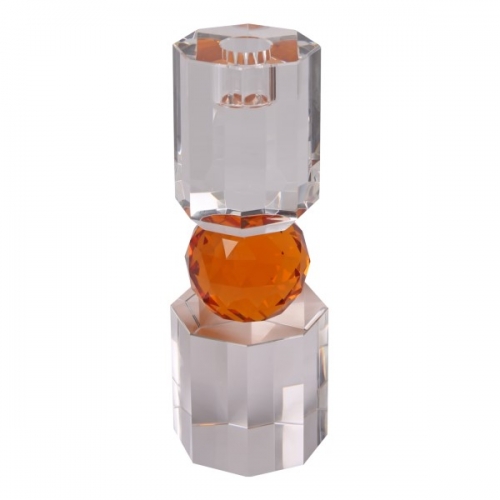 Kristallkerzenhalter, orange-klar